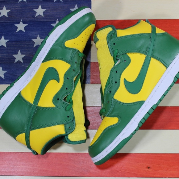 Nike Dunk High Brazil Green Yellow 2003 Men 10 New - Picture 6 of 8